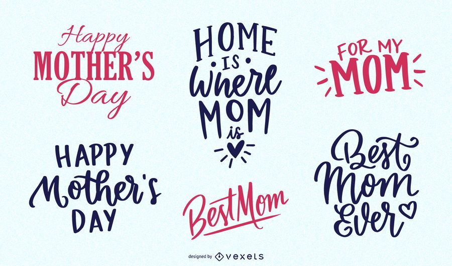 Paquete de mensajes vintage del día de la madre Paquete de mensajes vintage del día de la madre