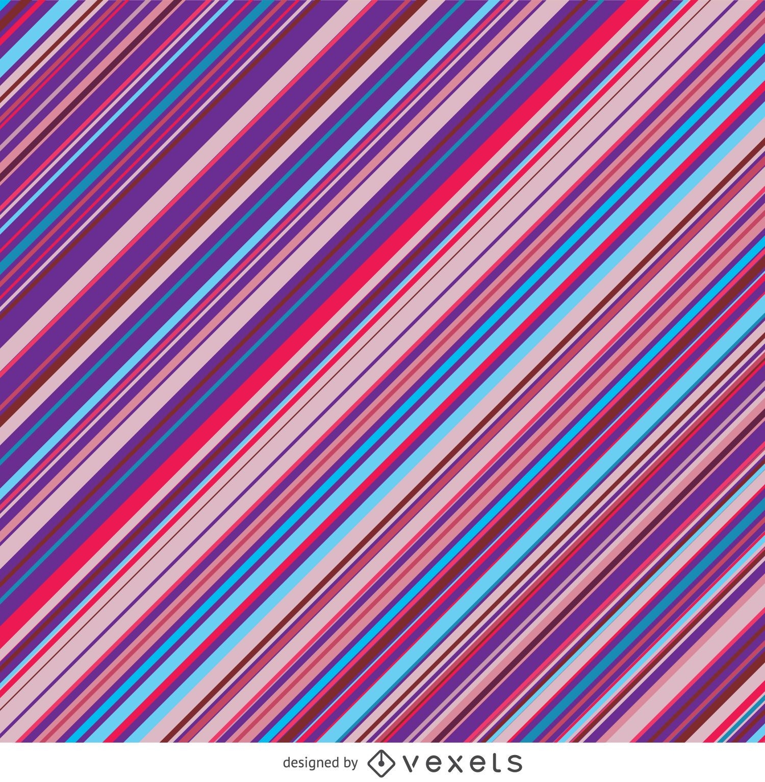 Diagonal pinstripes purple blue pink