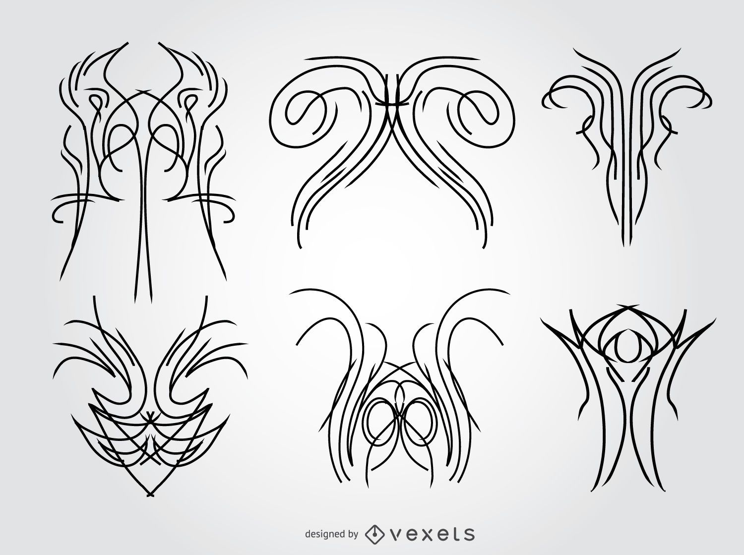 6 Pinstripes Designs Vector Download