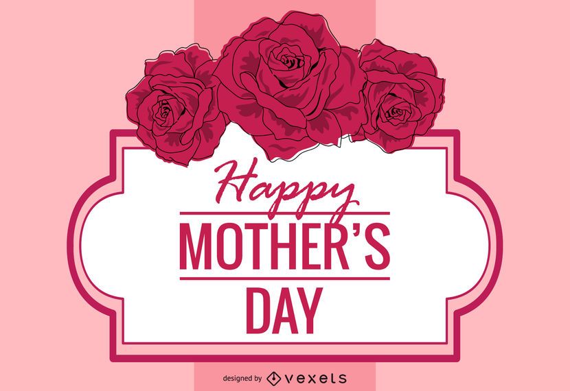 Tarjeta floral decorativa del día de la madre Tarjeta floral decorativa del día de la madre