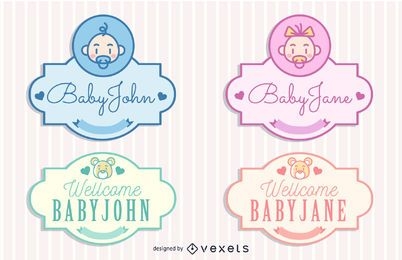 Vintage Baby Concept Labels Pack