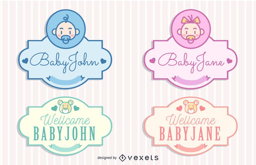 Jahrgang Baby Konzept Etiketten Pack Jahrgang Baby Konzept Etiketten Pack