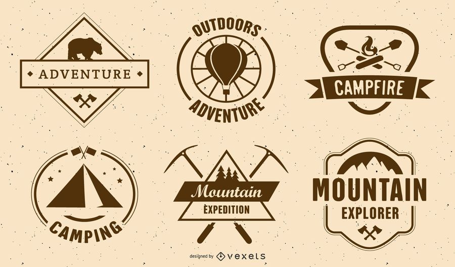 Jahrgang Camping Label Set Jahrgang Camping Label Set
