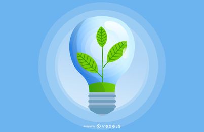 Bombilla ecológica verde
