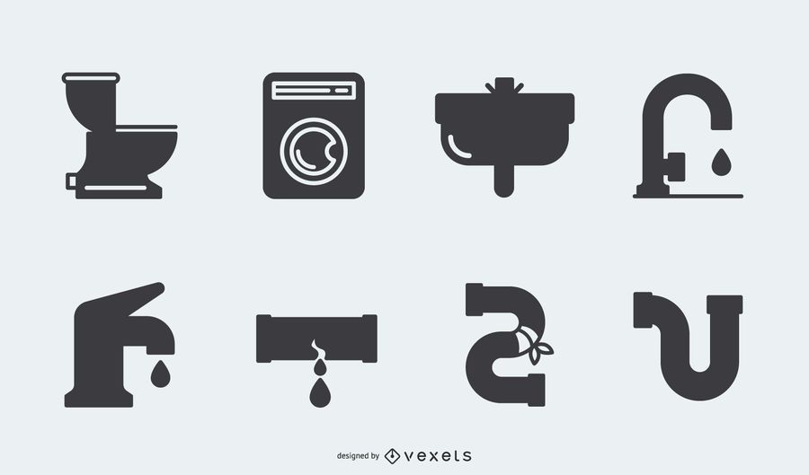 Paquete de iconos de plomería de Silhouette Paquete de iconos de plomería de Silhouette