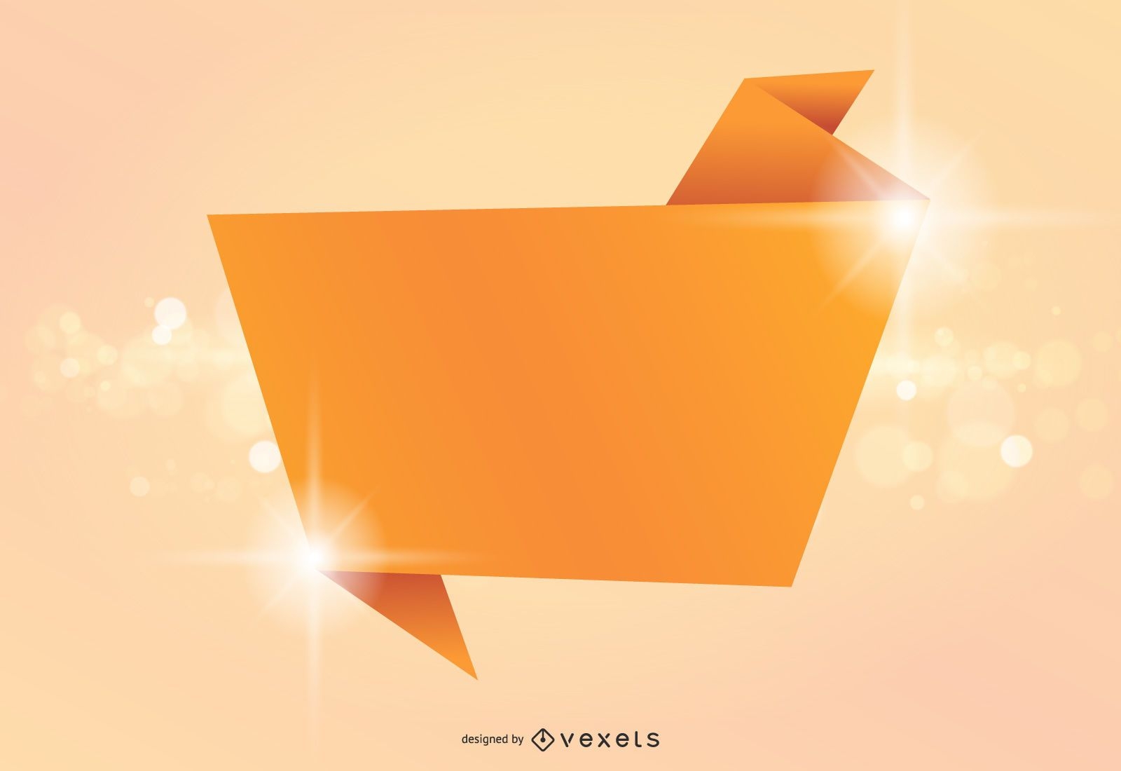 Banner de origami fondo brillante