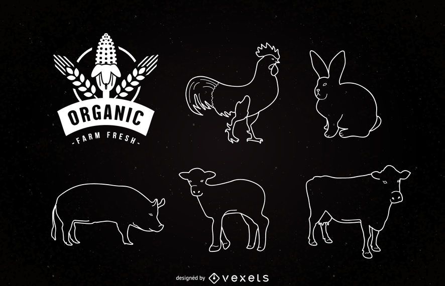 Liner Farm Animals on Chalkboard Liner Farm Animals on Chalkboard