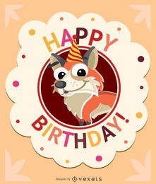 Tarjeta de cumpleaños para niños fox