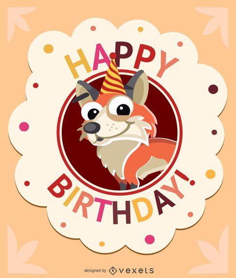 Birthday kids fox card Birthday kids fox card