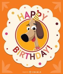 Tarjeta de cumpleaños para niños con perro