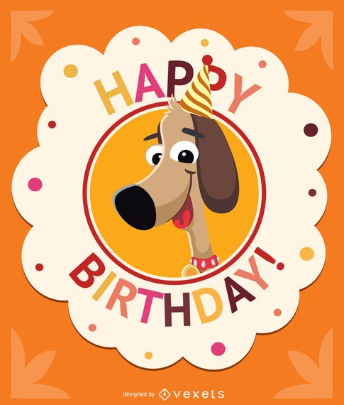 Birthday children dog card Birthday children dog card