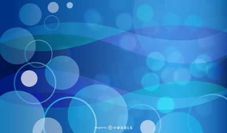 Fundo azul com bolhas brilhantes