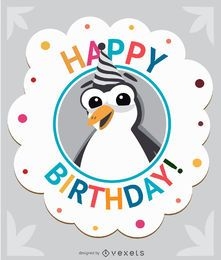 Birthday cartoon penguin card