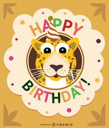Cartão de aniversário com leopardo