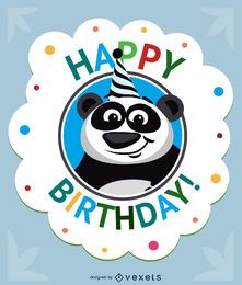 Cartão de aniversário do panda