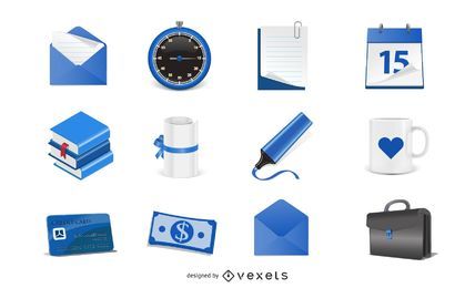 Iconos azules libres del vector