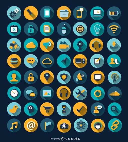 56 computer long shadow circle icons 56 computer long shadow circle icons