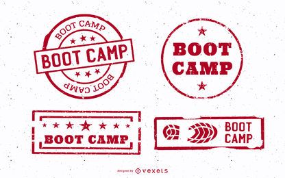 Vintage Boot Camp Stump Set Vector Download