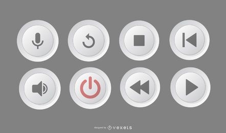Media Player Button Circles Pack