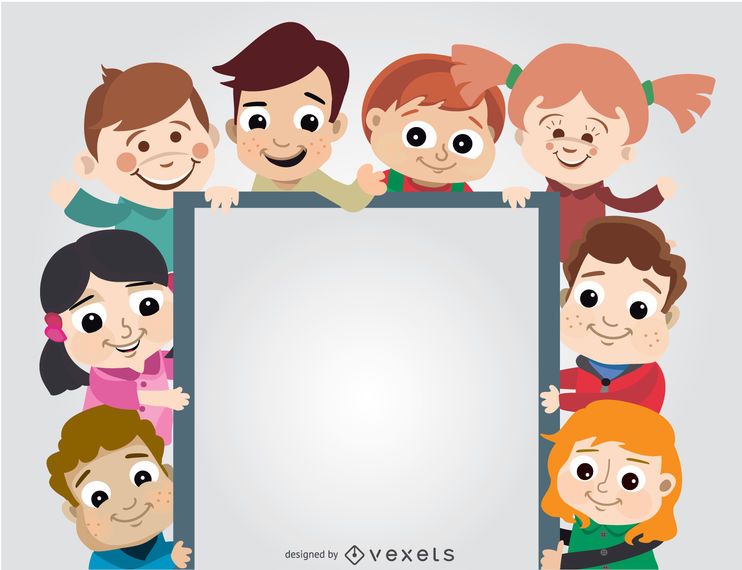 Children group holding placard Children group holding placard