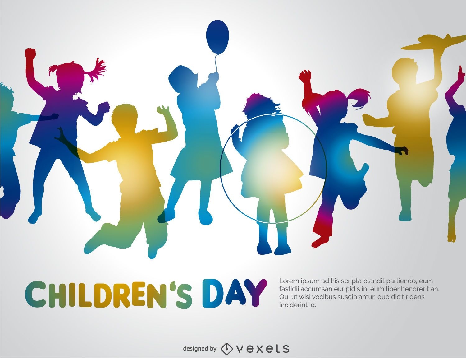 Children?s day colorful silhouettes