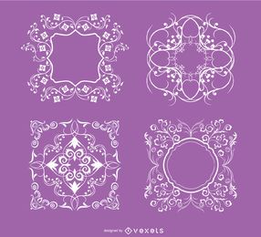 4 adornos de remolinos florales