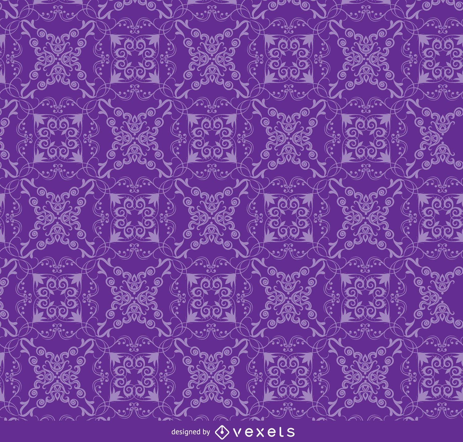 Floral ornament purple pattern