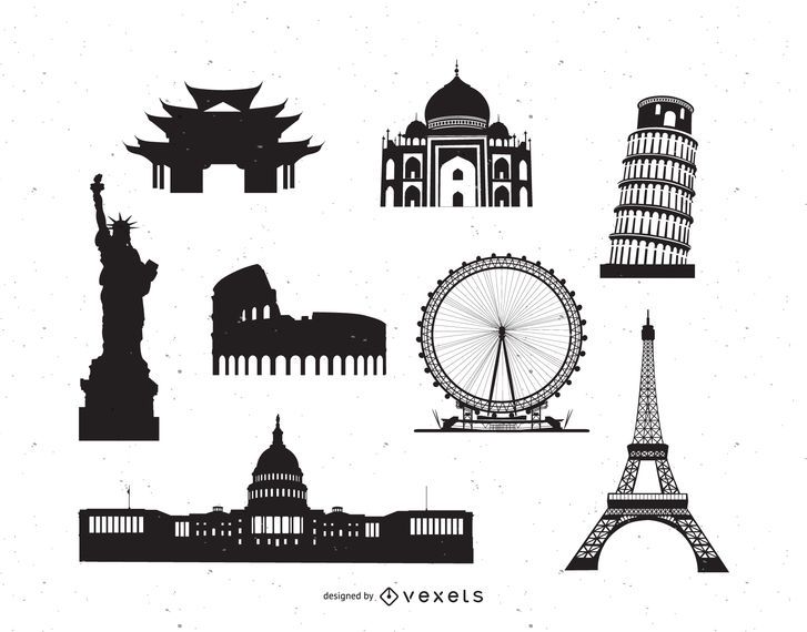 Famous World Monument Pack Silhouette Famous World Monument Pack Silhouette