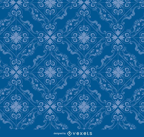 Rhomb swirls blue pattern Rhomb swirls blue pattern