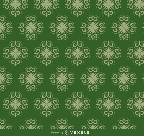 Star swirls green pattern Star swirls green pattern