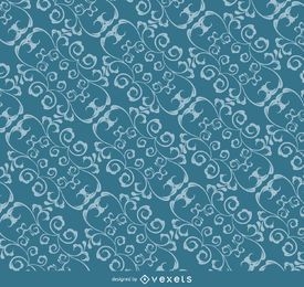 Floral diagonal blue pattern