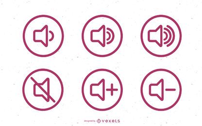 Flat Sound Volume Icon Set