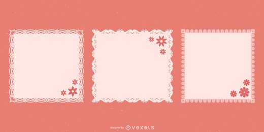Pacote de praças de rendas decorativas Doily Pacote de praças de rendas decorativas Doily