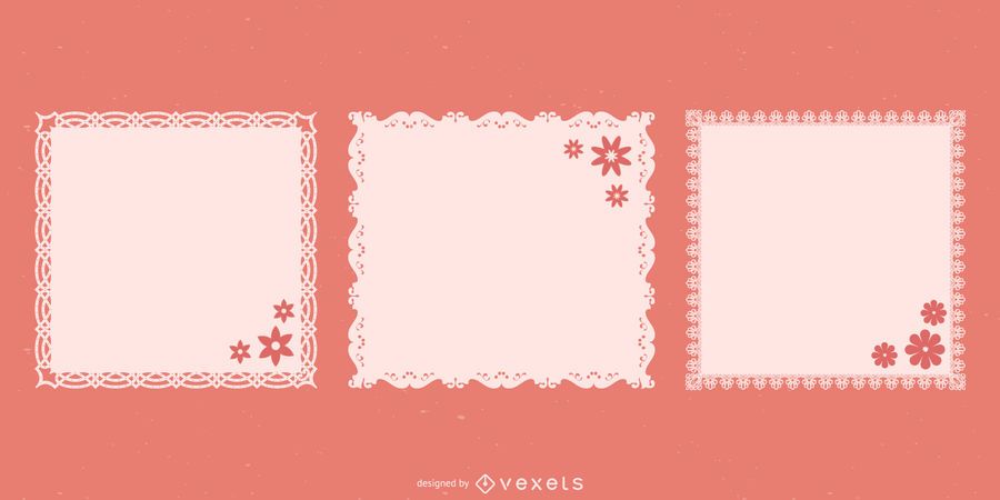 Pacote de praças de rendas decorativas Doily Pacote de praças de rendas decorativas Doily