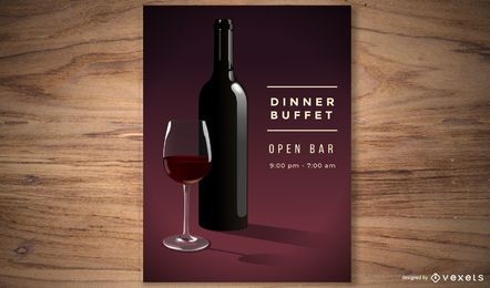Red Wine Party Poster
