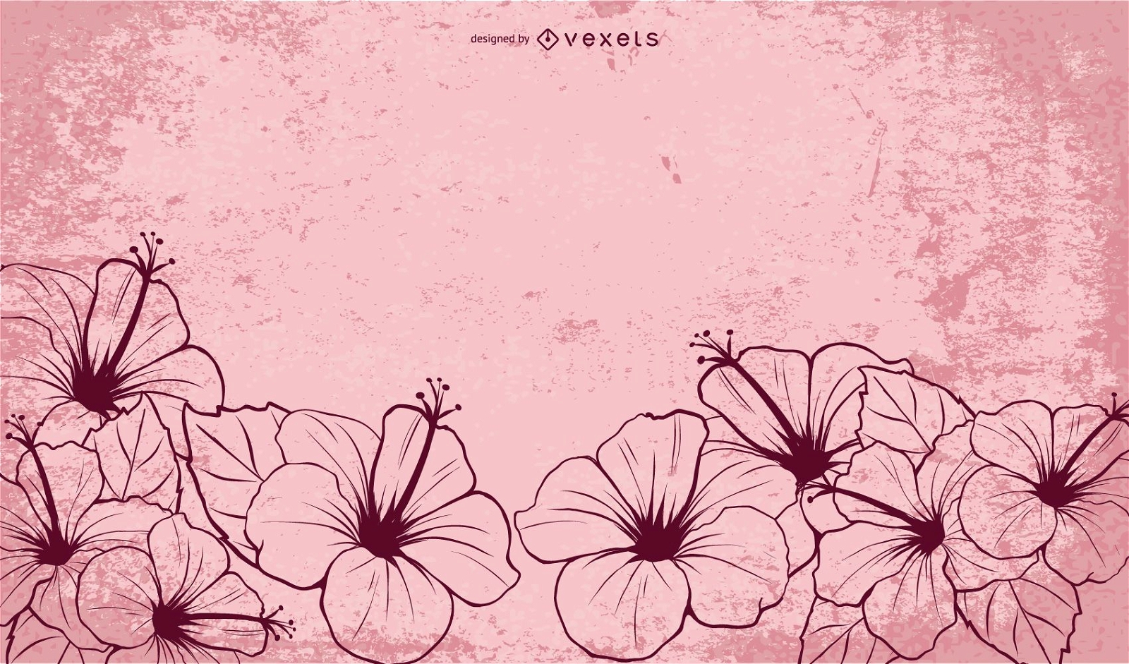 Flores de hibisco ilustradas dibujadas a mano