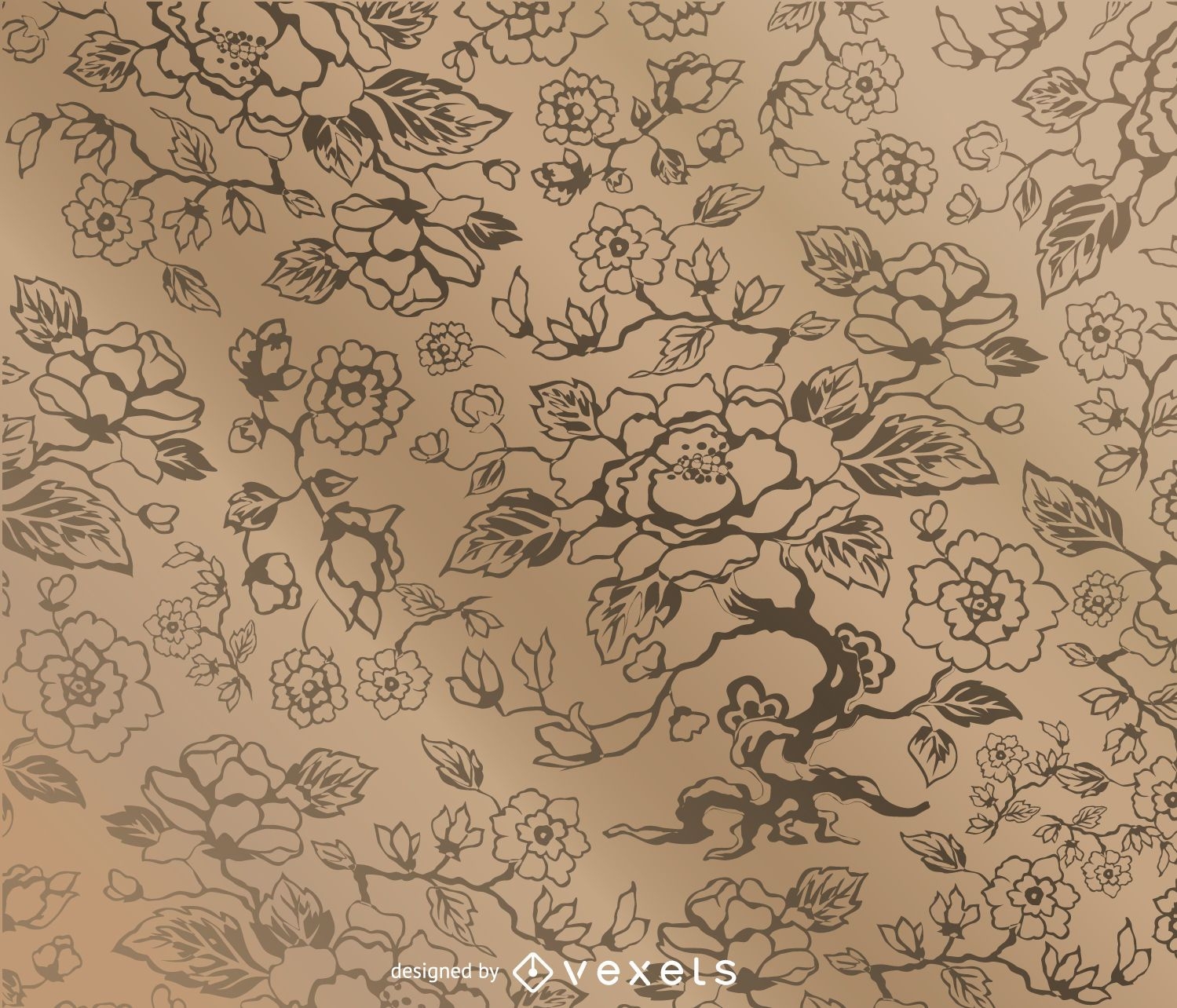 Teste padrão floral vintage com texturas
