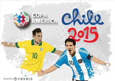 Messi e Neymar Chile 2015
