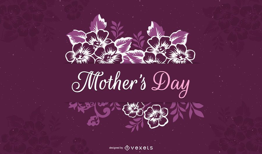Purplish Flower Swirls Labeled Card Purplish Flower Swirls Labeled Card