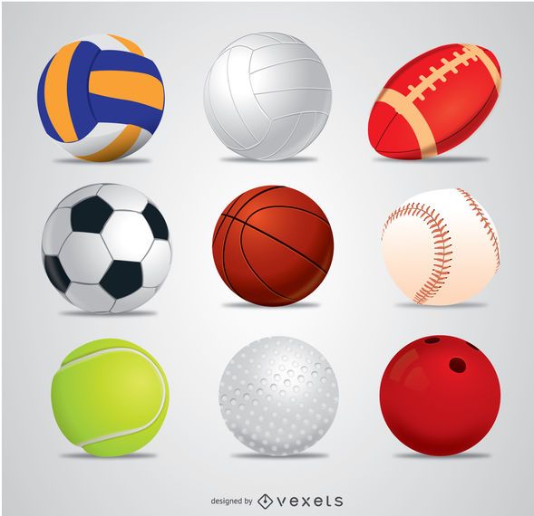 9 bolas de esporte de vetor 9 bolas de esporte de vetor