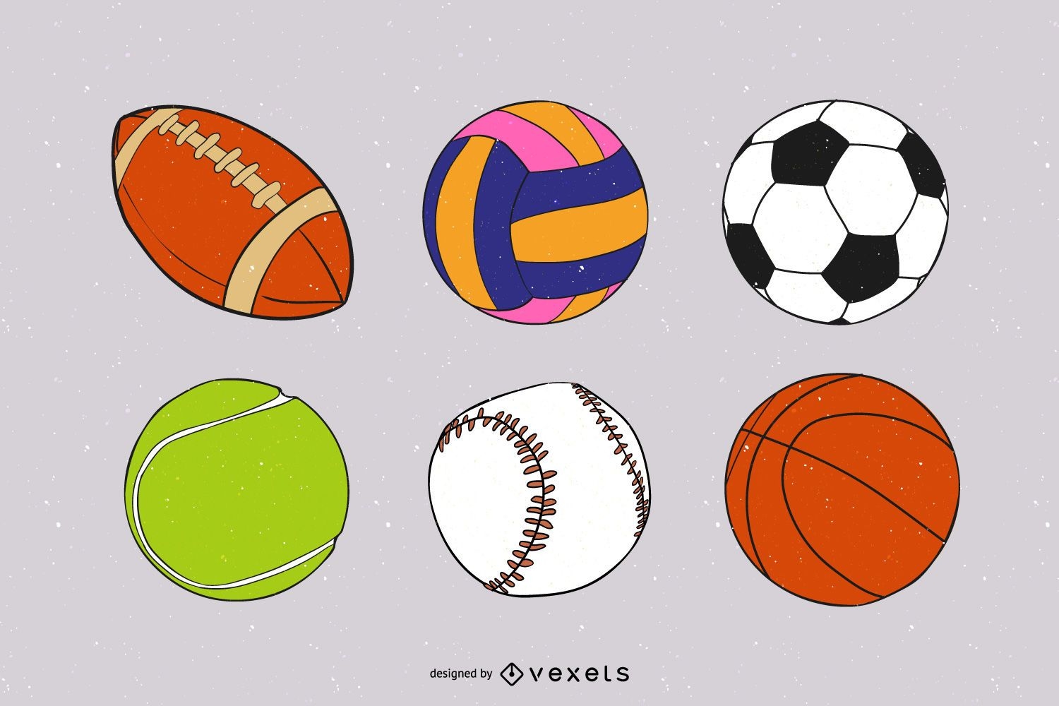 9 bolas de esporte de vetor