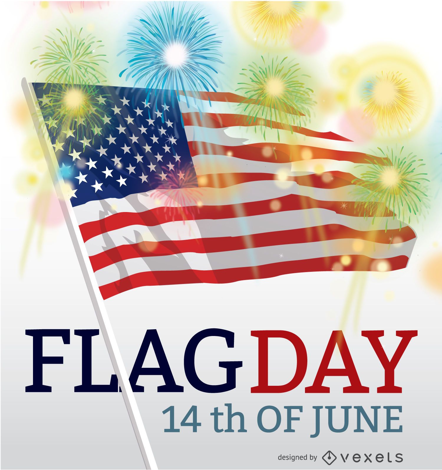 Flag Day USA June 14th Vector Download