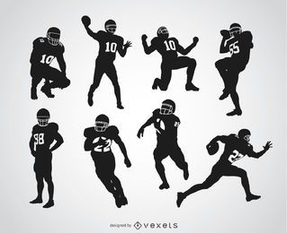 American Football players silhouettes