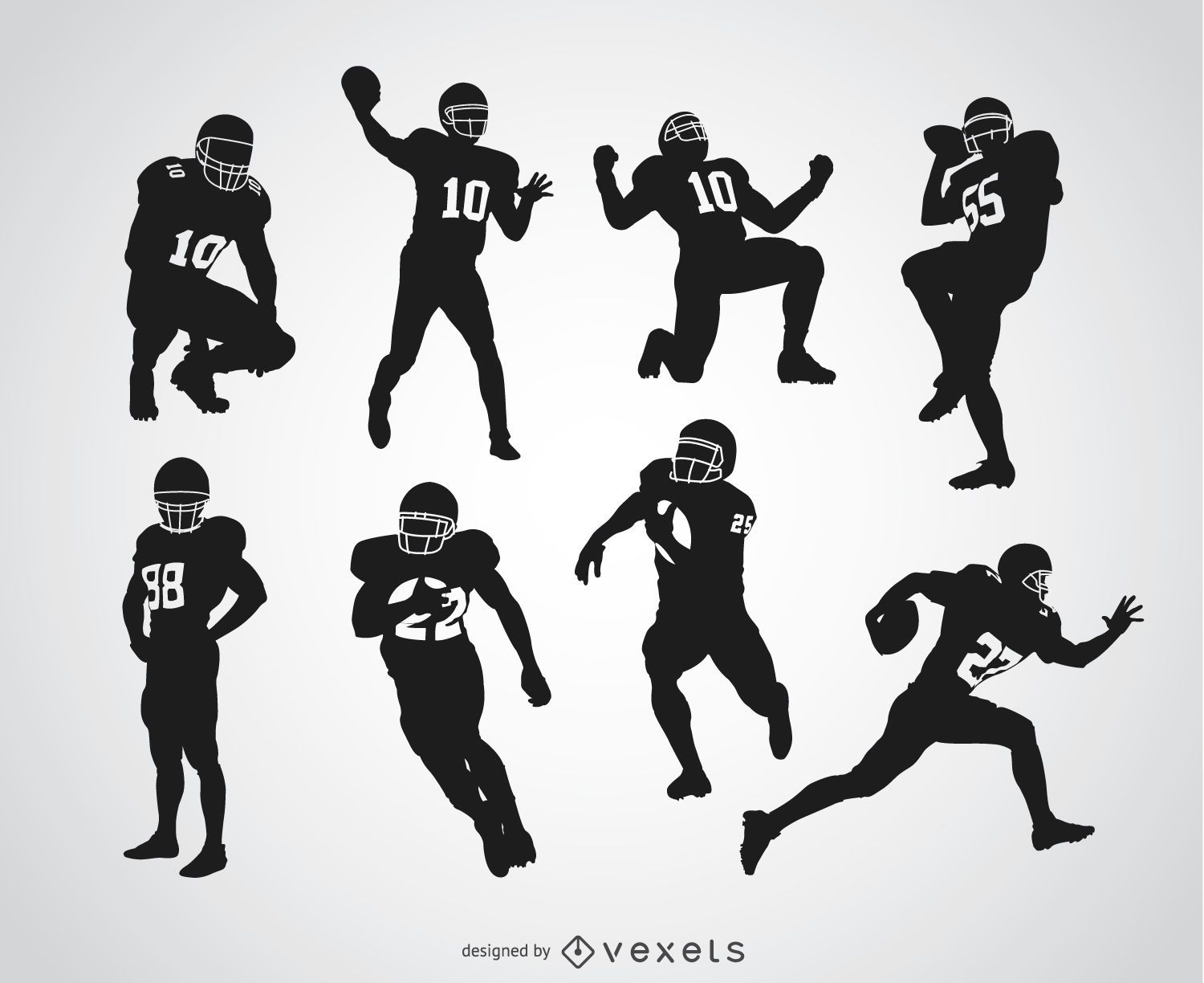 American Football Players Silhouettes Vector Download