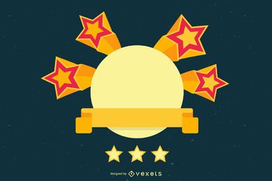 Mensagem colorida do círculo de estrelas em ascensão