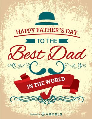 Happy Father's Day Vintage Card Vector Download