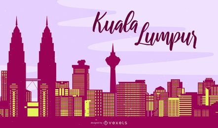 Silueta del horizonte de Kuala Lumpur