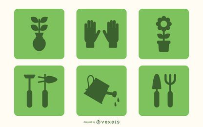 Flat Gardening Icon Set Flat Gardening Icon Set