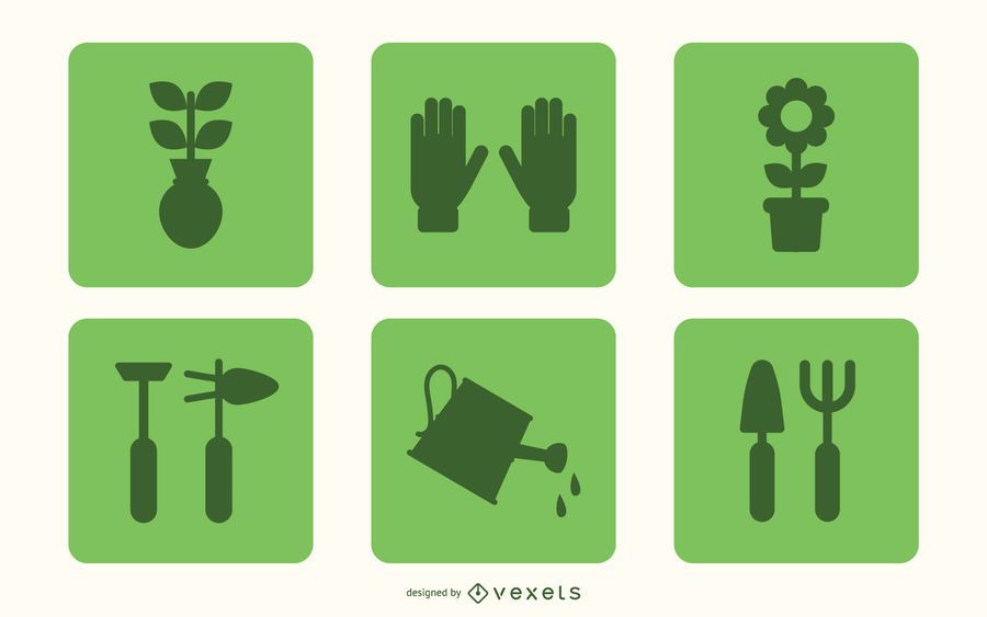Flat Gardening Icon Set Flat Gardening Icon Set