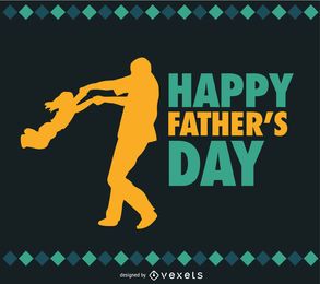 Father and Daughter Father's day vector
